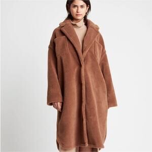 NEW w Tags Choosy Oversized Mocha Brown Teddy Coat, Size XL, MSRP $300